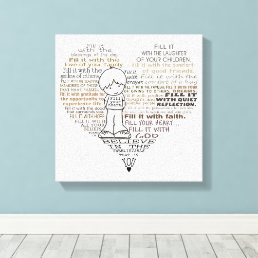 Vul je hart canvas afdruk (Insitu (Houten vloer))