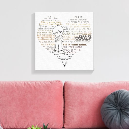 Vul je hart canvas afdruk (Insitu (Woonkamer))