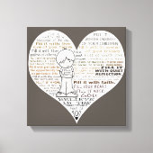 Vul je hart donkerbruin canvas afdruk (Voorkant)