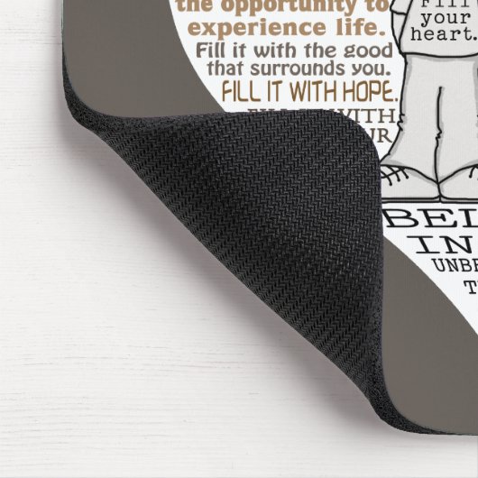 Vul je hart donkerbruin muismat (Hoek)