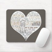 Vul je hart donkerbruin muismat (Met muis)