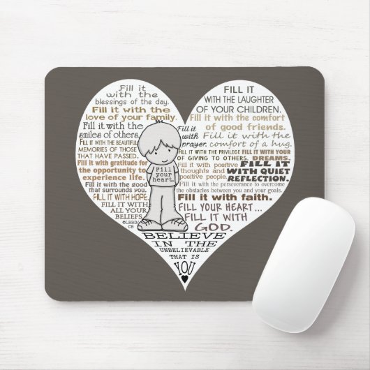 Vul je hart donkerbruin muismat (Met muis)