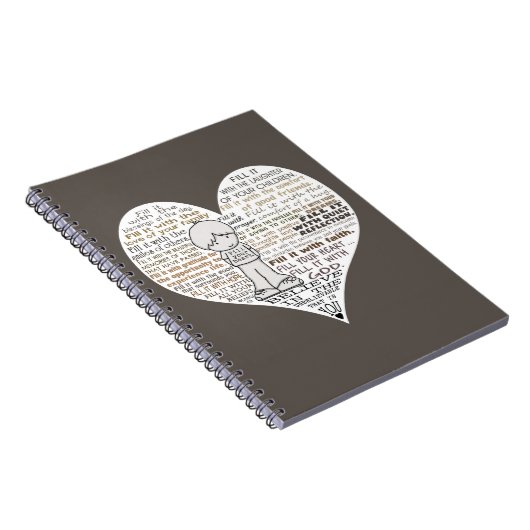 Vul je hart donkerbruin notitieboek (Rechterzijde)