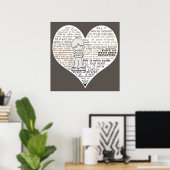 Vul je hart donkerbruin poster (Thuiskantoor)