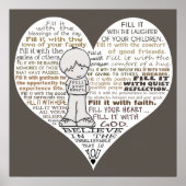 Vul je hart donkerbruin poster (Voorkant)