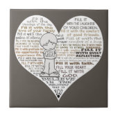 Vul je hart donkerbruin tegeltje (Voorkant)