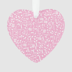 Vul je hart met muziek dansende witte noten ornament