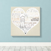 Vul je hart-toon canvas afdruk (Insitu (Houten vloer))