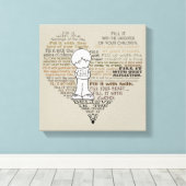 Vul je hart-toon canvas afdruk (Insitu (Houten vloer))