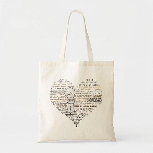 Vul je hart tote bag (Voorkant)