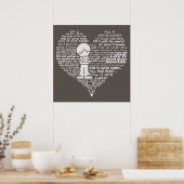 Vul je hart-Witte letters/Donkkerbruin Poster (Keuken)