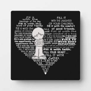 Vul je hart-Witte letters Fotoplaat