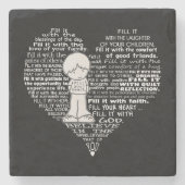 Vul je hartwitte letters stenen onderzetter (Voorkant)