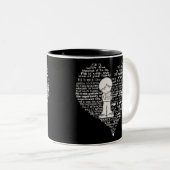 Vul je hartwitte letters tweekleurige koffiemok (Voorkant rechts)