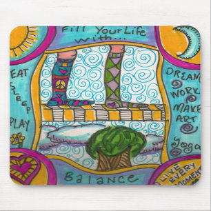 Vul je leven met balans...mousepad muismat