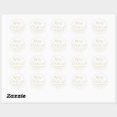 Vul kerstgoud wit script retouradres ronde sticker (Vel)