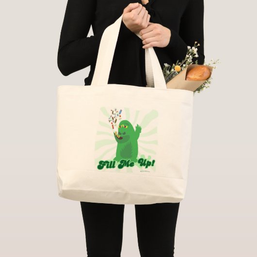 Vul me op Funny Halloween Snoep Monster Grote Tote Bag (Voorkant (product))