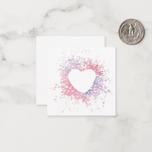 Vul Mijn Hart Plat Notitiekaart Notitiekaartje (Voorkant / Achterkant in situ)