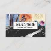 Vul Penselen en Stichting op | Zwarte marmer Visitekaartje (Voorkant)
