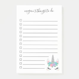 Vul praktische checkbox met Floral Unicorn Post-it® Notes