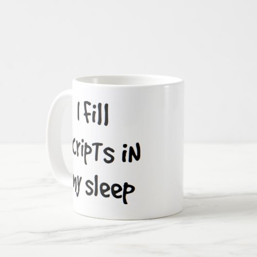 Vul scripts in mijn mok voor slaapkoffie (Voorkant links)