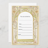 Vul uitnodiging waterverf vintage retro bloem (Voorkant / Achterkant)