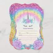 Vul Unicorn uitnodiging in (Voorkant / Achterkant)