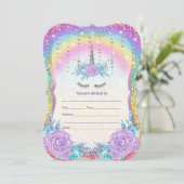 Vul Unicorn uitnodiging in (Staand voorkant)