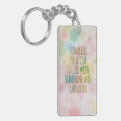 Vul uw beker van het Leven Waterverf MotivationalQ Sleutelhanger (Voorkant Links)