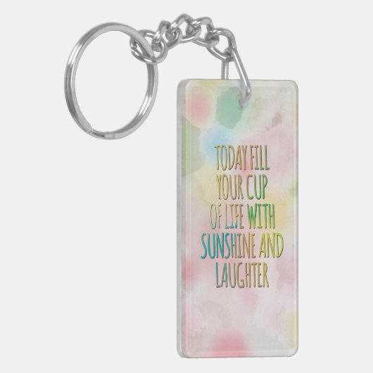 Vul uw beker van het Leven Waterverf MotivationalQ Sleutelhanger (Voorkant Links)