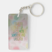 Vul uw beker van het Leven Waterverf MotivationalQ Sleutelhanger (achterkant)