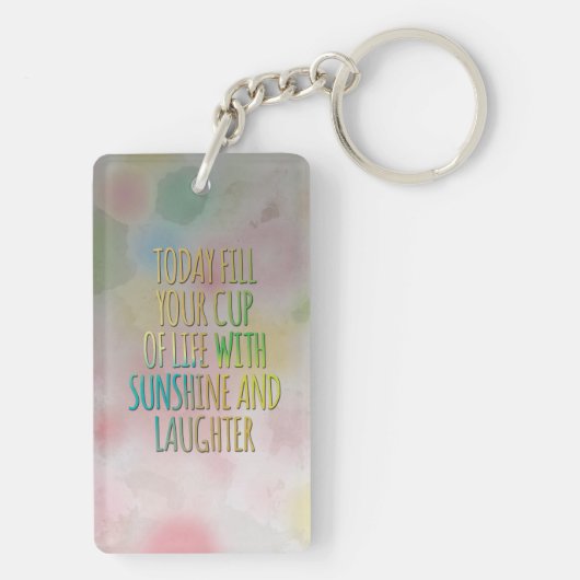 Vul uw beker van het Leven Waterverf MotivationalQ Sleutelhanger (achterkant)