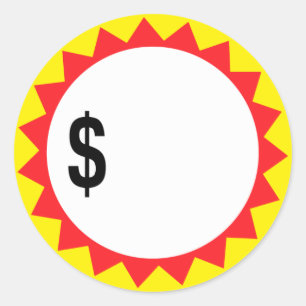 Vul uw eigen prijs korting stickers in