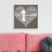 Vul uw hartdonkerbruine/witte letters canvas afdruk (Insitu (Woonkamer))