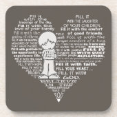 Vul uw hartwitte letters/donkerbruin drankjes onderzetter (Voorkant)