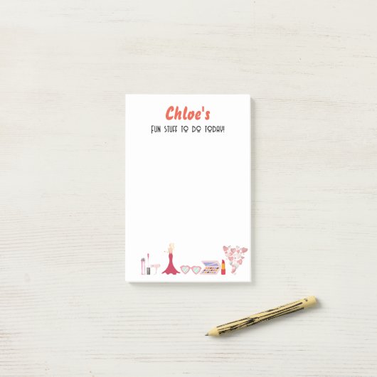 Vul vandaag dingen in /editable text post-it® notes (Op bureau)