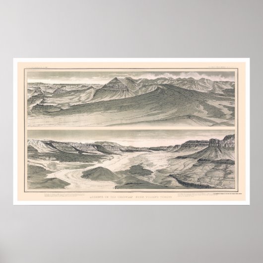 Vulcan Grand Canyon Print door Dutton 1882 (Voorkant)