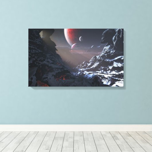 Vulcan (sneeuw) canvas afdruk (Insitu (Houten vloer))