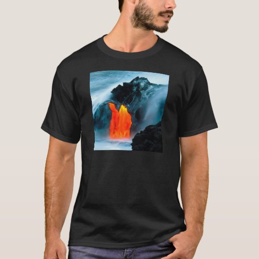 Vulcano Lava-stroom uit Kilauea Hawaii T-shirt (Voorkant)