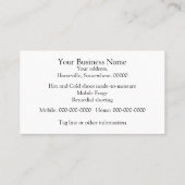 Vulder die een hoefijzer nadert visitekaartje (Achterkant)