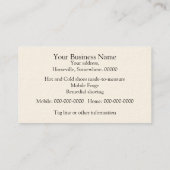 Vulder die een hoefijzer nadert visitekaartje (Achterkant)