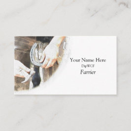 Vulder die een hoefijzer nadert visitekaartje