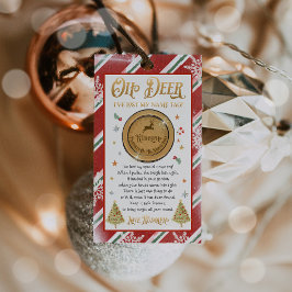 Vulder van de kerstboompenkast van Rudolph Cadeaulabel