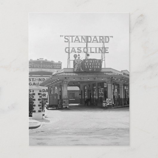 Vulestation van 1920 briefkaart (Voorkant)