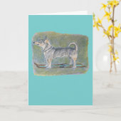 Vulhound Christmas Kaart (Gele Bloem)