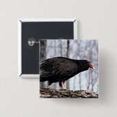 Vulk van Turkije Vierkante Button 5,1 Cm (Voorkant /achterkant)