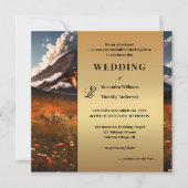 Vulkaan Avontuur Gouden Herfst Bruiloft Uitnodigin Kaart (Voorkant)