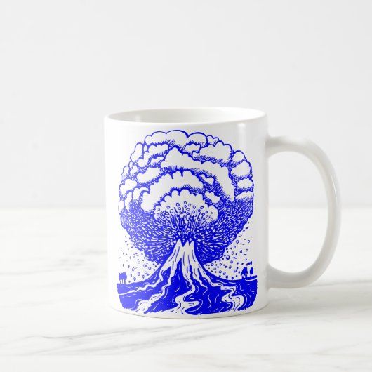 Vulkaan - blauw koffiemok (Rechts)