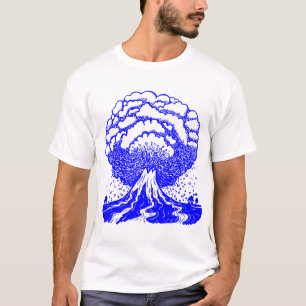 Vulkaan - blauw t-shirt