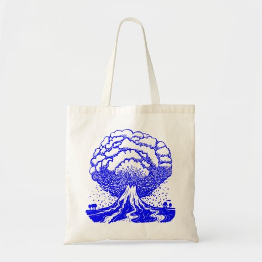 Vulkaan - blauw tote bag (Voorkant)